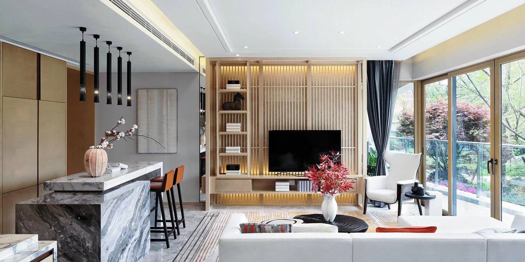 金堂木為金色威尼斯提供鋁包木門窗案例